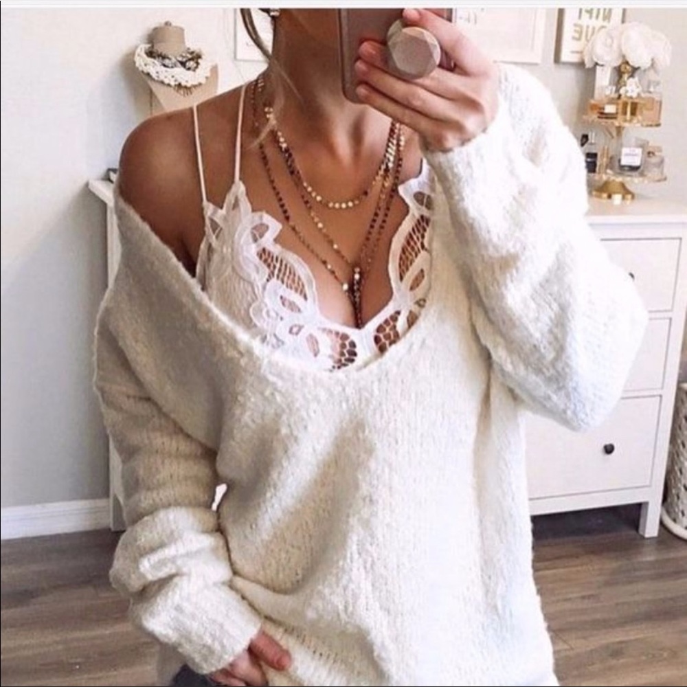 Boho Crochet Lace Bralet White bralette - Picture 5 of 9